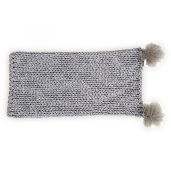 FORST winter scarf in grey with pompom