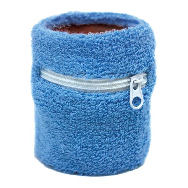 FORST sweatband with zipped pocket, light blue