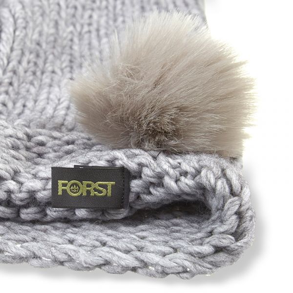 FORST winter scarf in grey with pompom