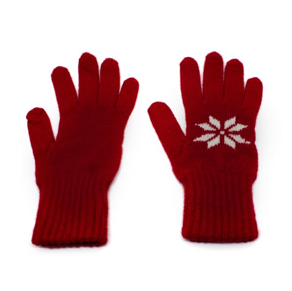 Knitted gloves  red/white