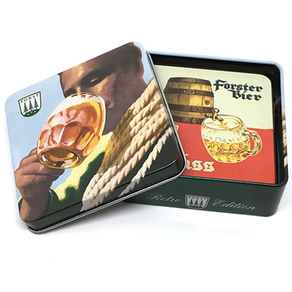 Metal box with 6 coasters