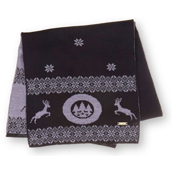 FORST scarf in black-grey with pattern