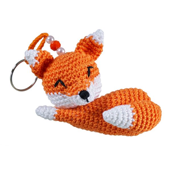 Lying fox keychain