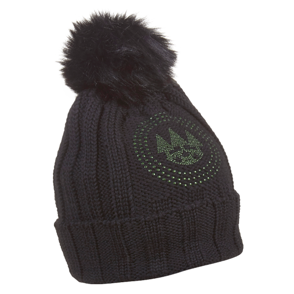 FORST winter hat in black with strass in green