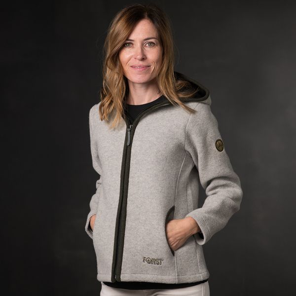 Women's gray hooded jacket