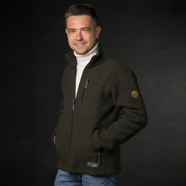 Green link wind wool men's jacket