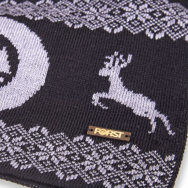 FORST scarf in black-grey with pattern