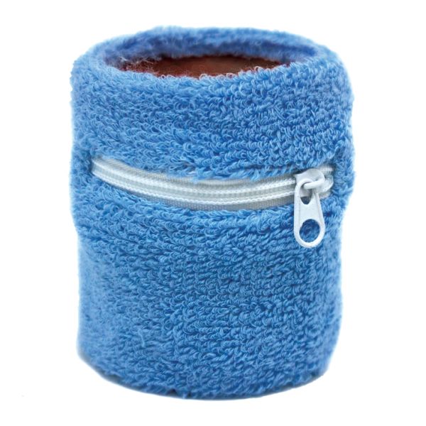 FORST sweatband with zipped pocket, light blue