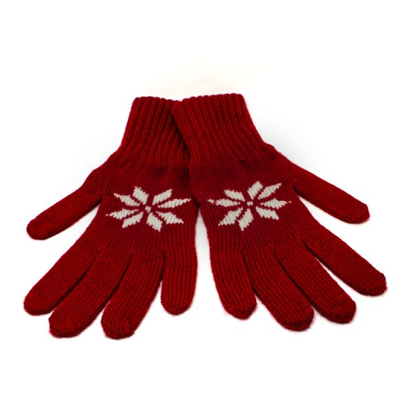 Knitted gloves  red/white