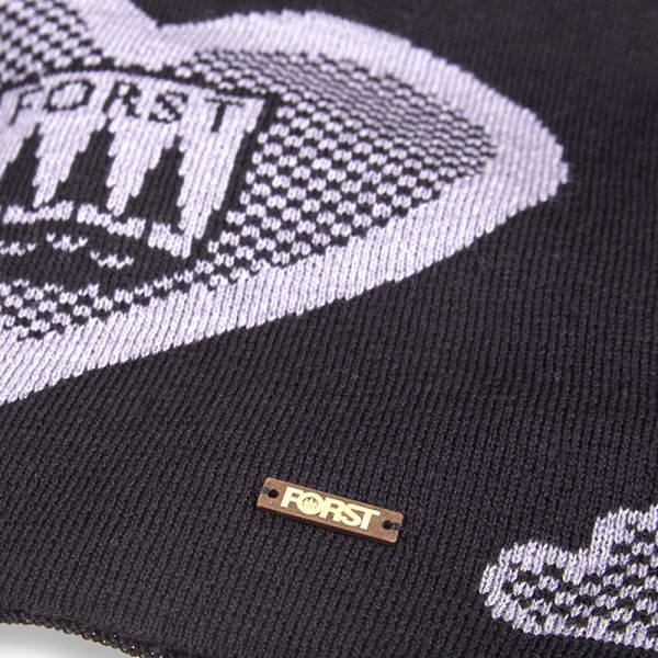 FORST black-grey scarf with heart motif