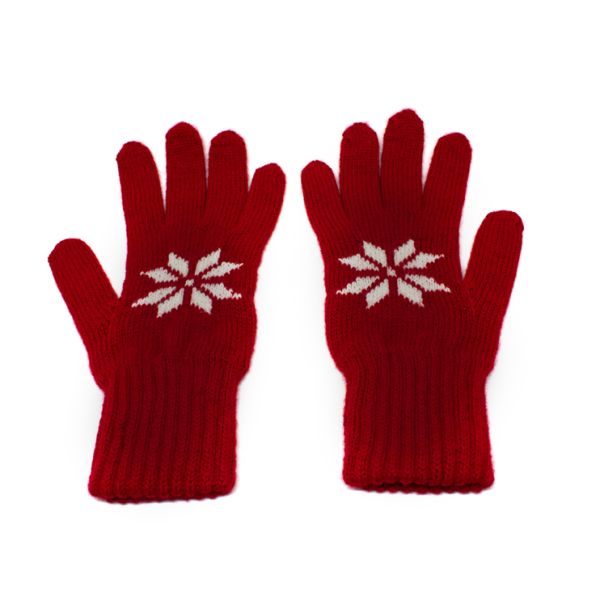 Knitted gloves  red/white