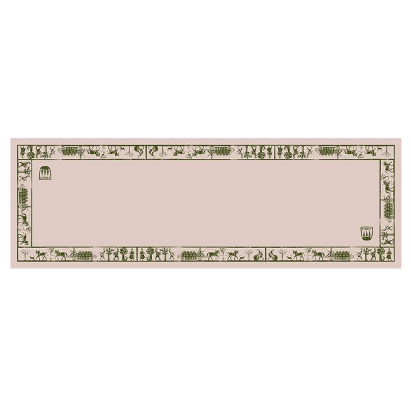 FORST Silk scarf rose/green 60x180