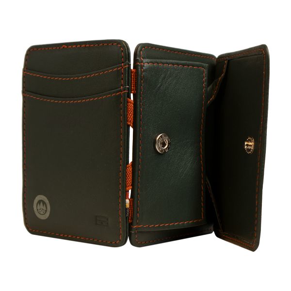 FORST Leather wallet green/orange GARZINI