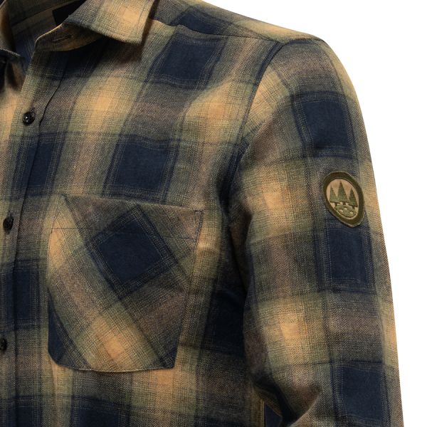 Shirt man checked yellow/black/green