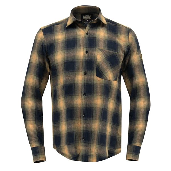 Shirt man checked yellow/black/green