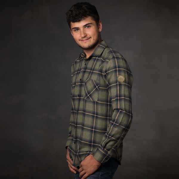 Shirt man checked green/black