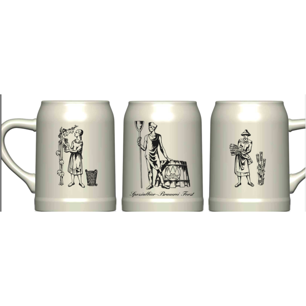 Clay jug 0.5 L bottom decor