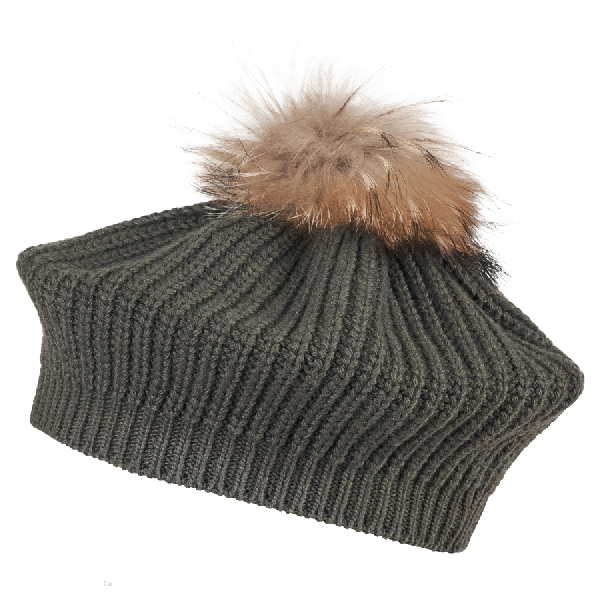 Beret with pompom